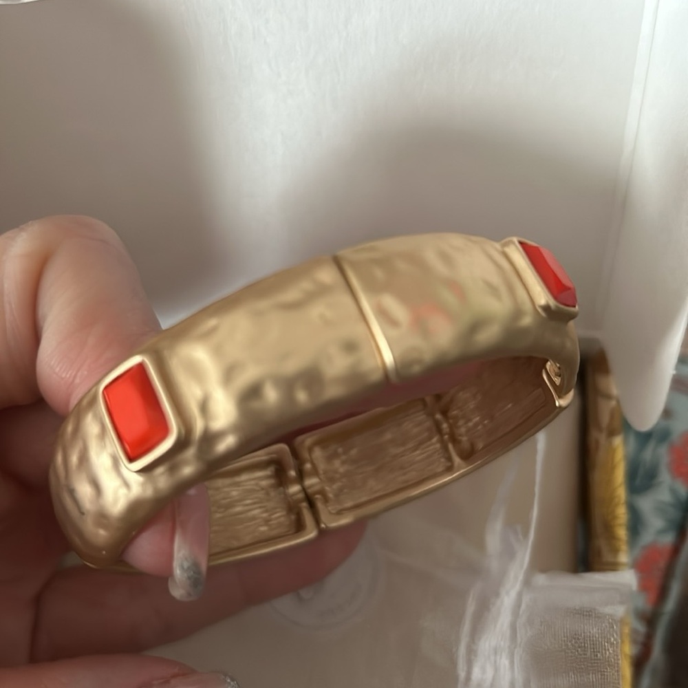 Plunder Gold and Red Hinged Bracelet